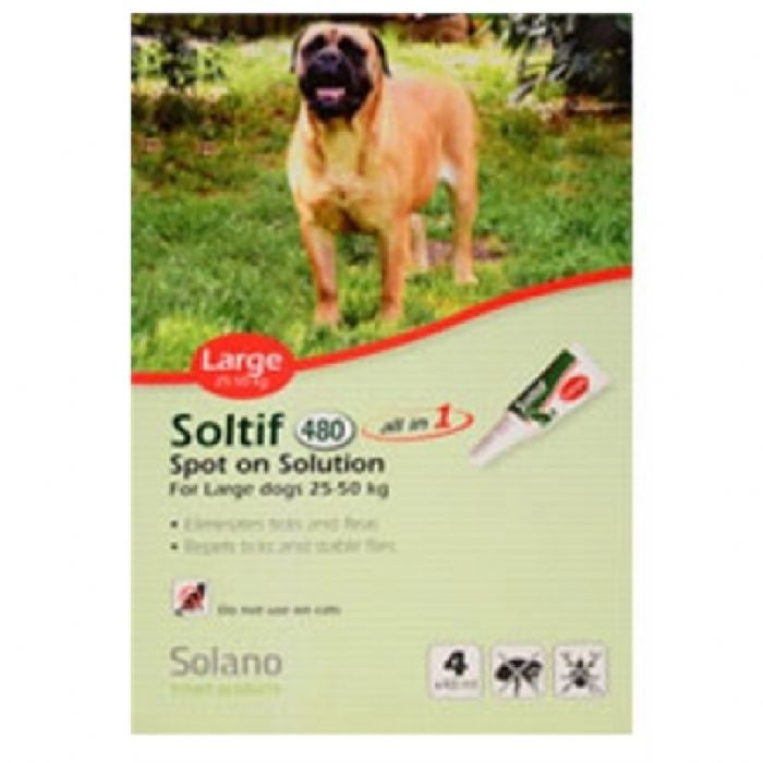 סולטיף סולאנו לכלב נגד פרעושים וקרציות מעל 25 קג - סולאנו-SOLANO - super4pet