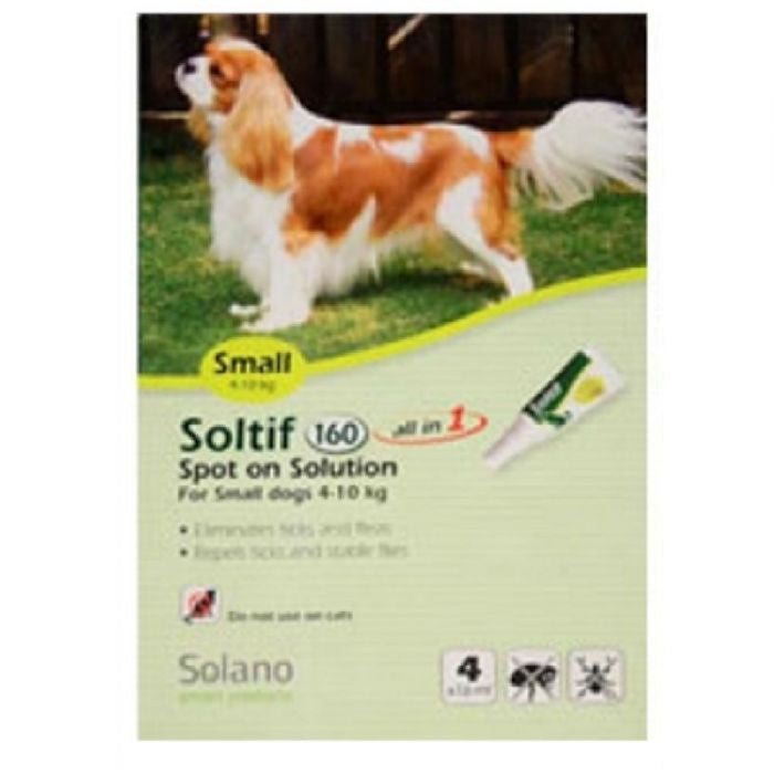 סולטיף נגד פרעושים וקרציות לכלב 4-10 קג - סולאנו-SOLANO - super4pet